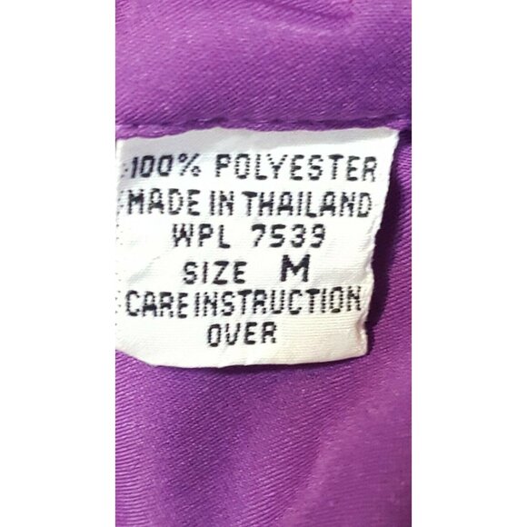 Vintage Diane Von Furstenberg Blouse Size M Button Down Long Sleeve Shirt Purple - Picture 9 of 10